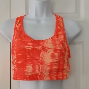 JOGBRA Vibrant Orange tie dye sports bra racerback design  Sz XL NWOT